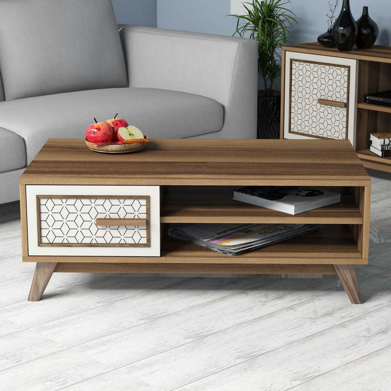 Cronin Four Leg Coffee Table, Cream