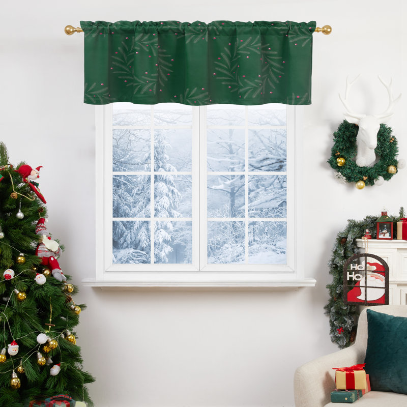 Cantonnière de Noël avec passe-tringle, Vert