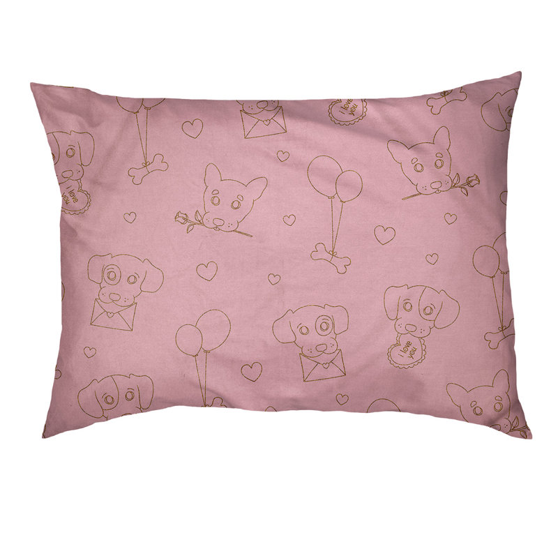 Coussin pour chien d’extérieur st day, Très grand (l 50 po x P 40 po x H 7 po), Rose / Paillettes dorées
