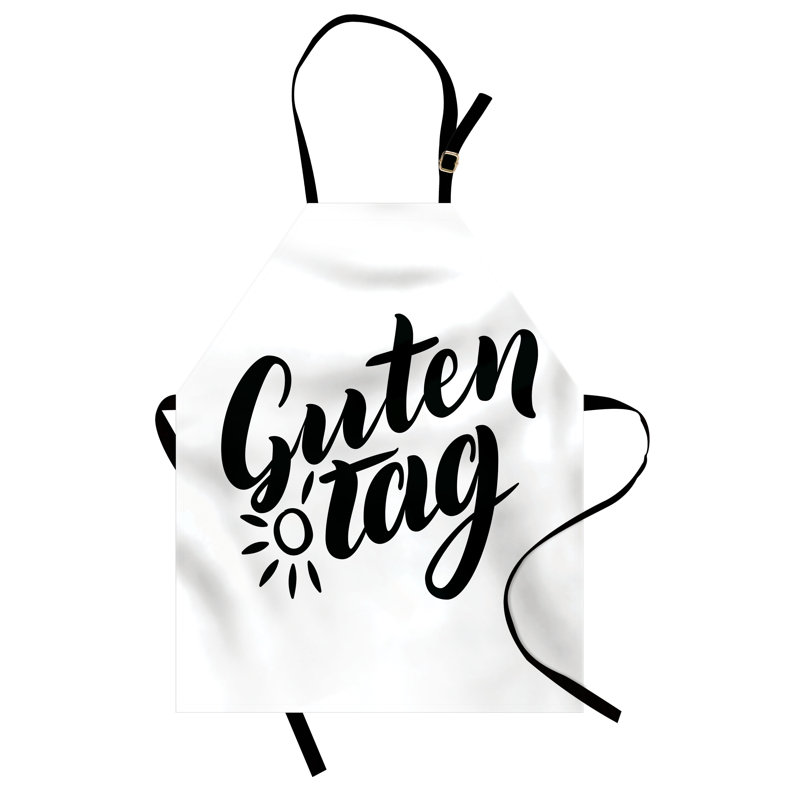 East Urban Home German Apron, Cooking Gardening, Adult Size, Black and White