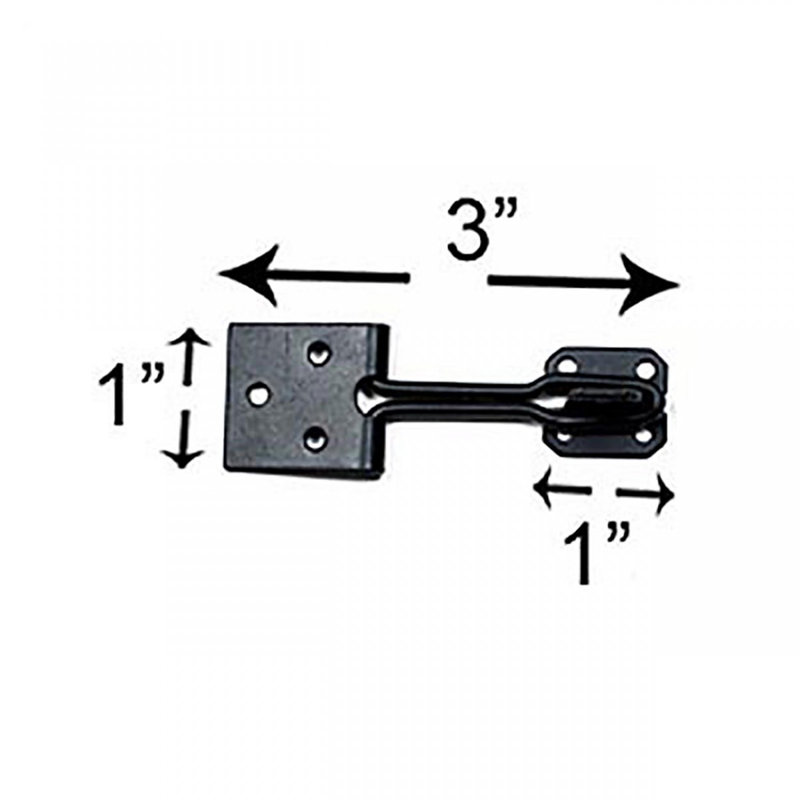 3-Inch Black Wrought Iron Hasp Door Lock