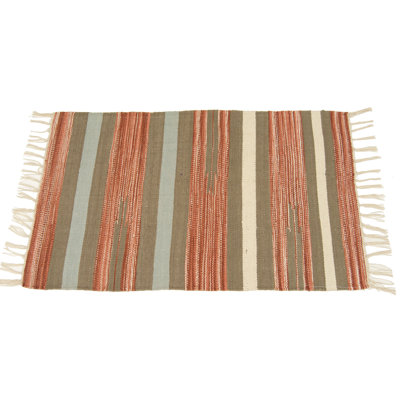 Merrydale Rectangle 50 cm x 80 cm Striped Hand Knotted Kilim