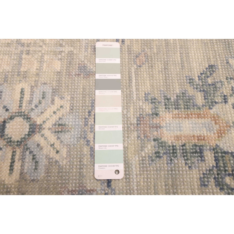 Tapis moderne sauge Oushak 9 pi 0 po x 12 pi 0 po