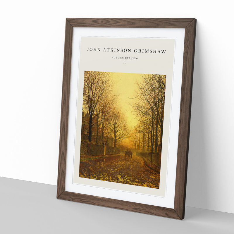 Autumn Evening by John Atkinson Grimshaw - Picture Frame Graphic Art, 48cm H x 36cm W x 2cm D, Walnut Framed