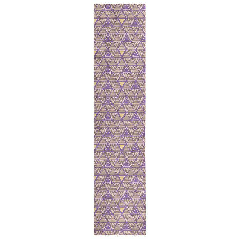 Chemin de table à triangles dessinés à la main Classic, 16 po x 72 po, Mauve/jaune