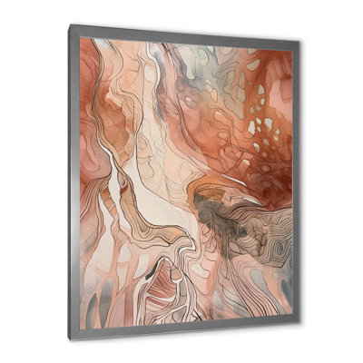 Chocolat, rêves, terre cuite, aquarelle abstraite - peinture murale abstraite
