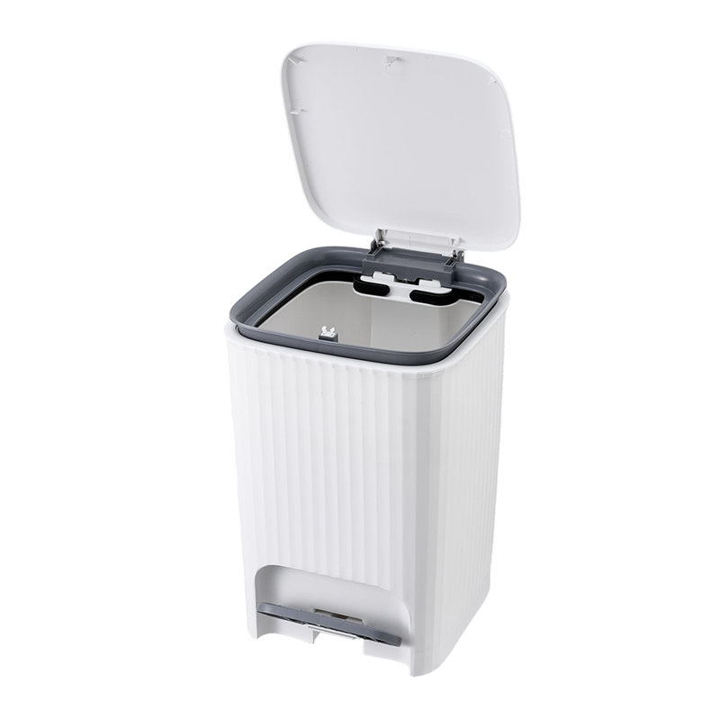 Plastic Step On Waste Bin, 28.8cm H x 23cm W x 22cm D