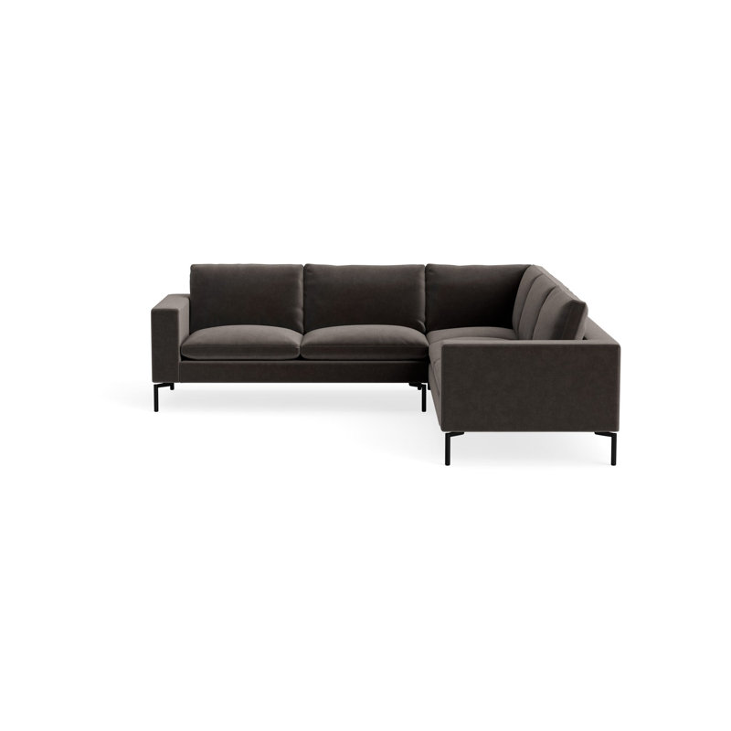 MTO - The New Standard L-Shaped Sectional - Small with Black Legs, Right, Storm Velvet