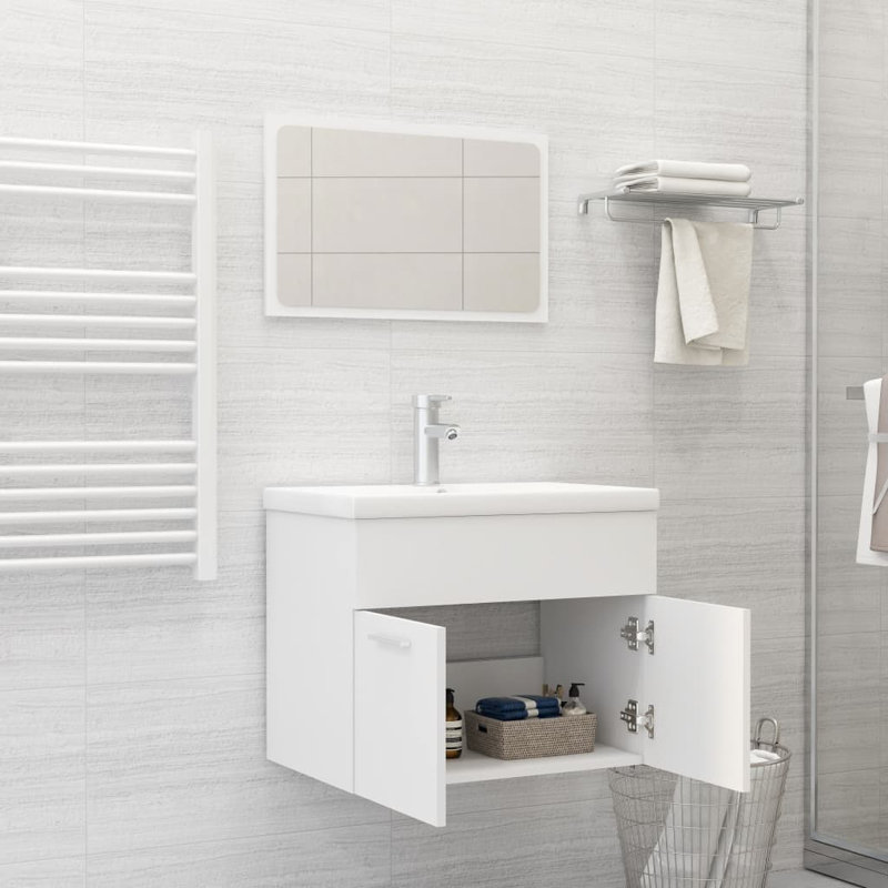 Ensemble de meuble pour salle de bain 2 pièces, Blanc