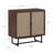 Wood & Rattan Storage Cabinet in Walnut-118453403