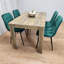 Dining Set of 4 Dining Table and 4 Velvet Chairs Dining Room Furniture-728927607-711313854