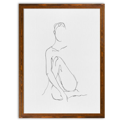 «Nude Contour Sketch II» par Paul Cezanne - reproduction d'art encadrée