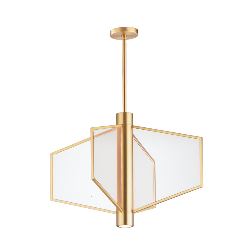 Luminaire suspendu 4 lumières Euna, Laiton vieilli naturel