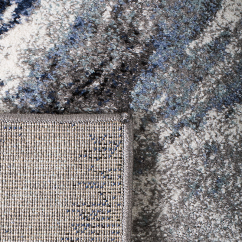 Celestial Charm Abstract Gray 4' x 6' Synthetic Area Rug