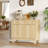 Fluted Buffet Cabinet with Storage, Sideboard Cabinet with Adjustable Shelf and Drawer for Dining Room,  Living Room, Kitchen, Entryway, Natural Oak