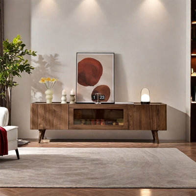 Nordic style solid wood TV cabinet
