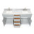 Abbate 72" Double Bathroom Vanity with Carrara White Marble Top-138333108-138333109-85364326