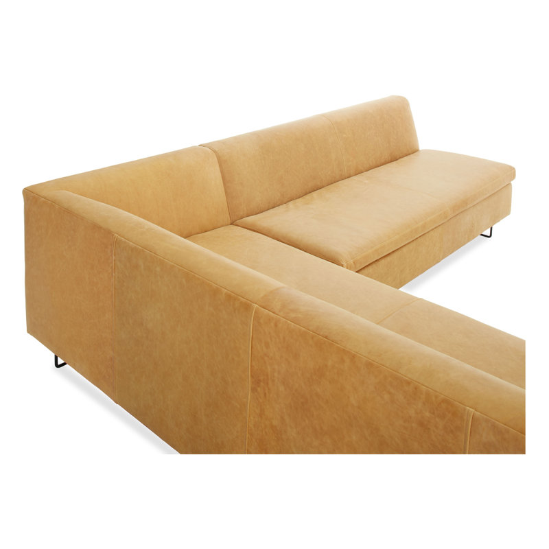 Bonnie And Clyde Sectional, Camel Genuine Leather
