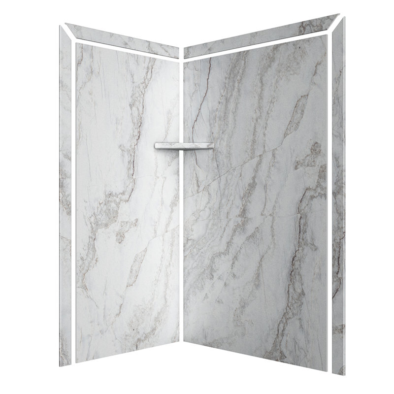 Contour de douche à 2 panneaux FlexStone Elegance l 48 po x P 36 po x H 80 po Calypso, Calypso