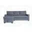 Canapé-lit modulaire moderne en flanelle de tissu l 90,5 po avec méridienne avec rangement à gauche