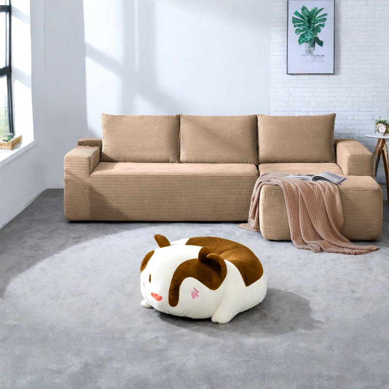 Canapé modulaire à compression en L 96,9 pouces pour la maison