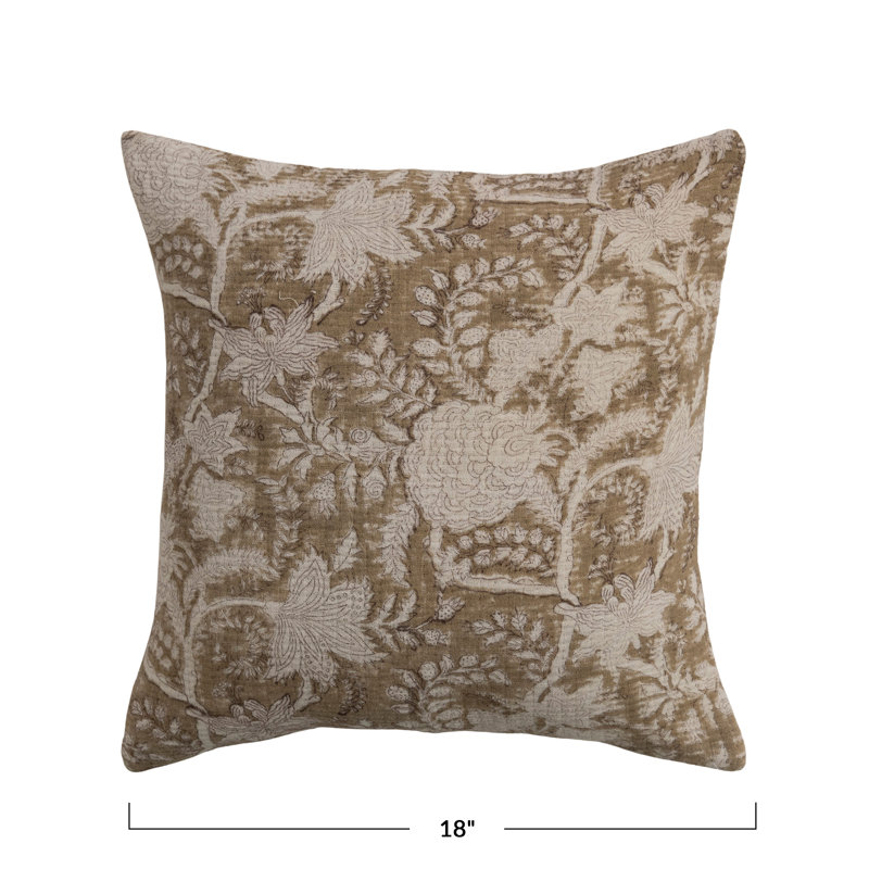 Coussin en coton à motif floral