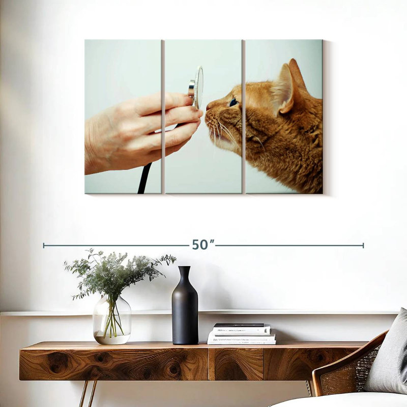 " Cat Vet " 3 - Pieces, 24" H x 38" W x 1.25" D