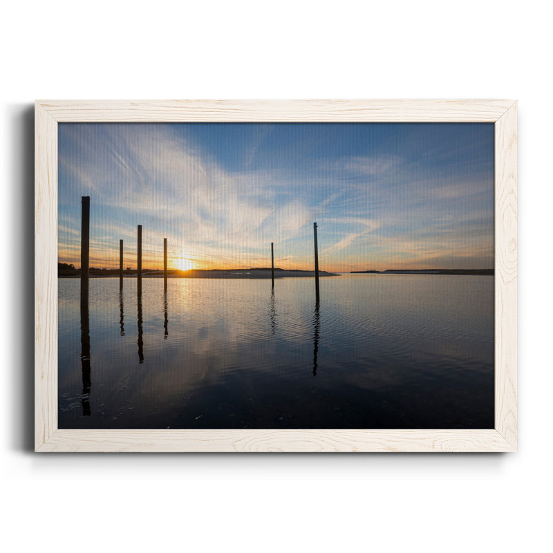 Baie au coucher du soleil - Photographie de cadre photo sur toile, Blanc, H 24 po x l 18 po x P 1,5 po