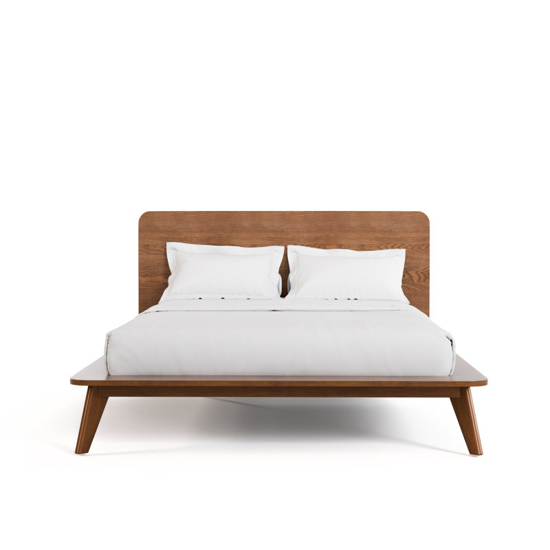 Lit plateforme Nevio Mid-Century, Très grand lit