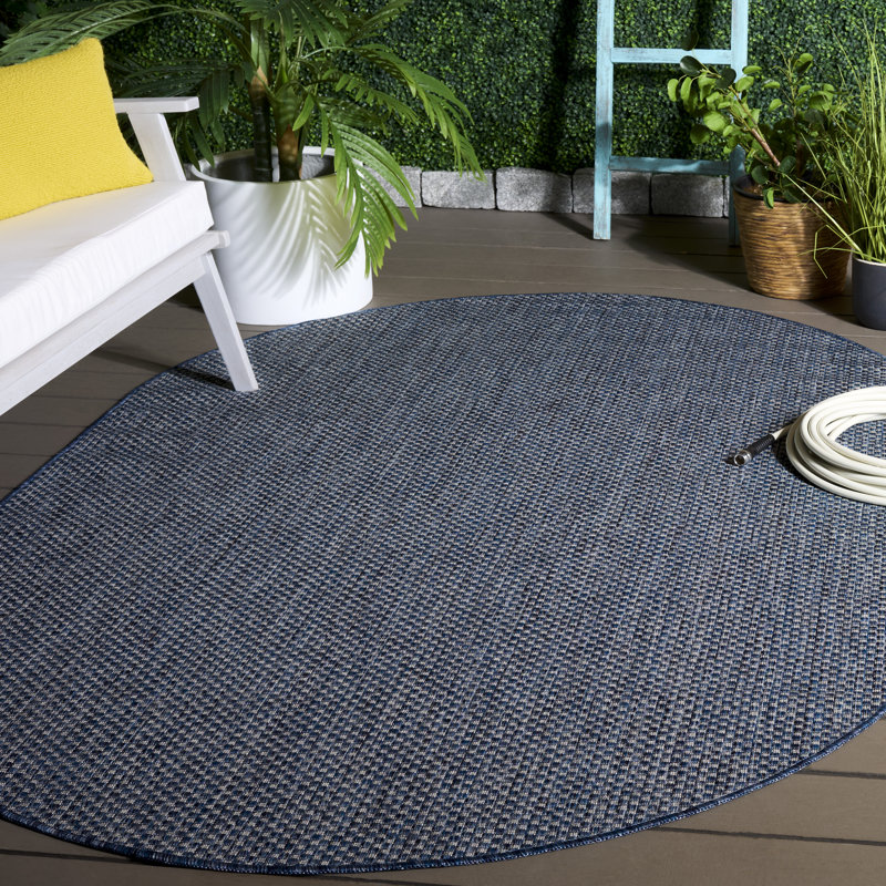 Tapis intérieur / extérieur gris Herzberg Mull, Ovale 5 pi 3 po x 7 pi 6 po