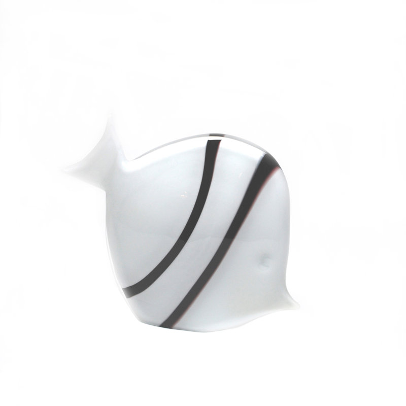 Murano Glass Tropical Fish, Opal Black