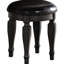 Meuble-lavabo contemporain avec tabouret en bois et rangement - Miroir à garniture cloutée classique de style moderne inclus