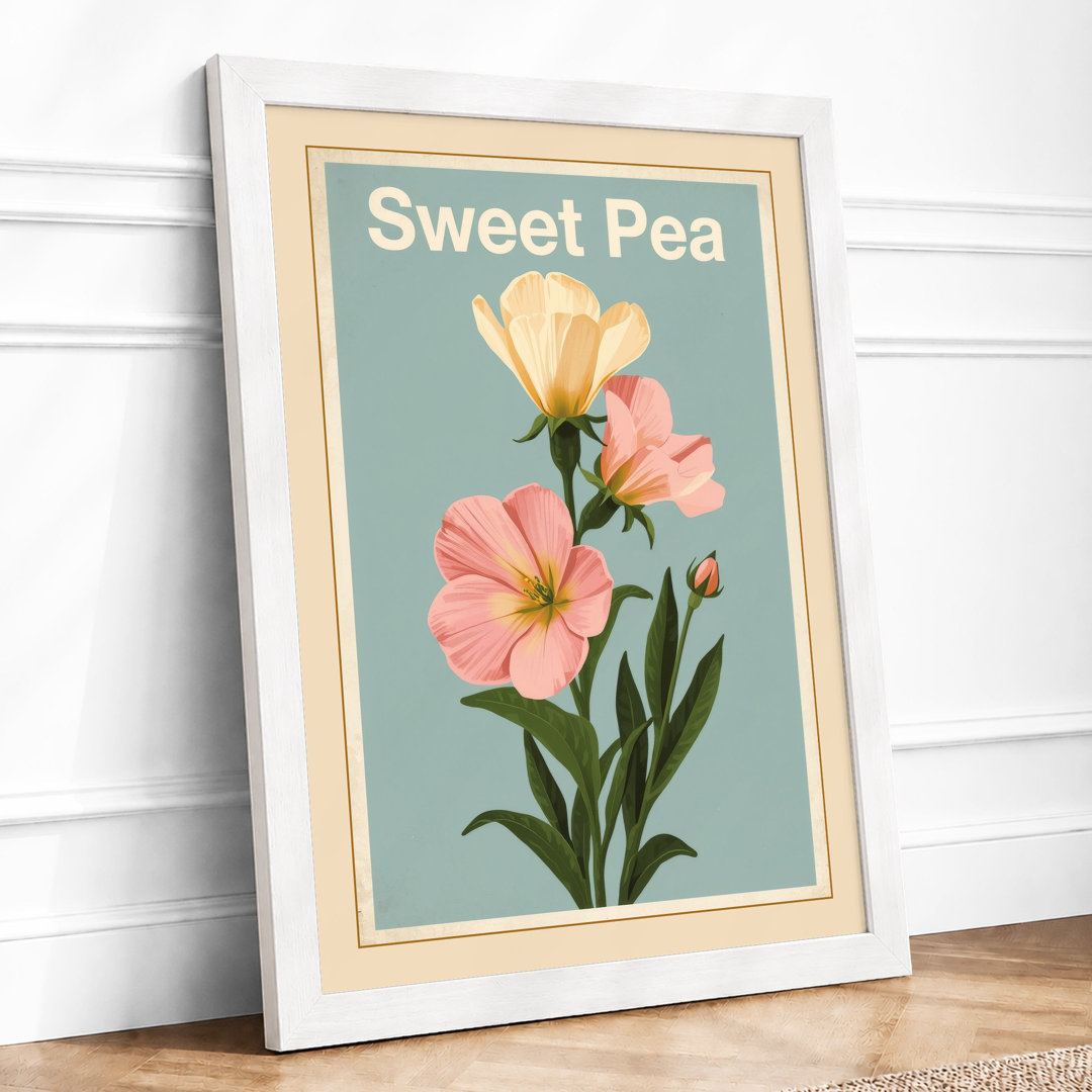 Sweet Pea Botanical - Framed Print