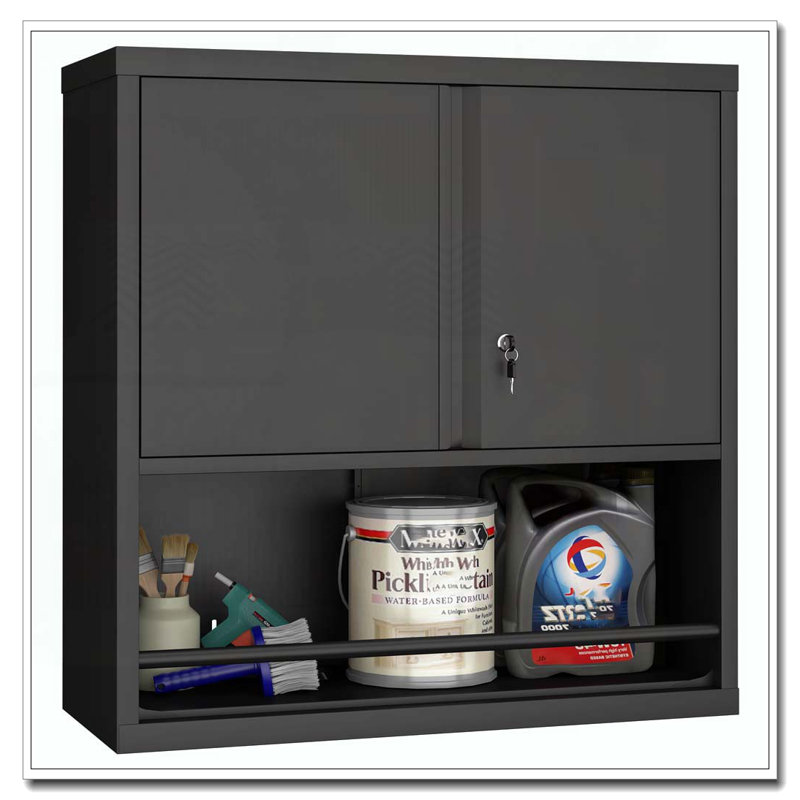 Armoire de rangement murale avec tablettes réglables, Noir