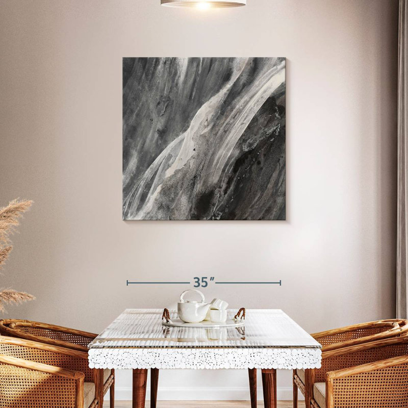 Éclaboussure gris foncé, H 36 po x l 36 po