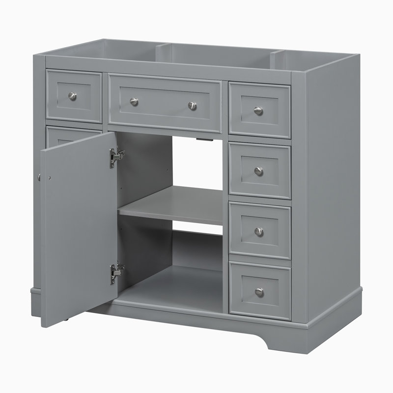 Base de meuble-lavabo simple 35,60 po seulement, Gris