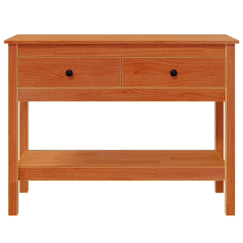 Solid Wood Top Console Table, 75cm H x 100cm W x 35cm D