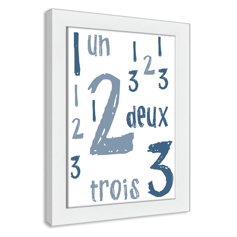 Impression sur papier français, H 14 po x l 10 po x P 0,6 po, Encadré plat blanc