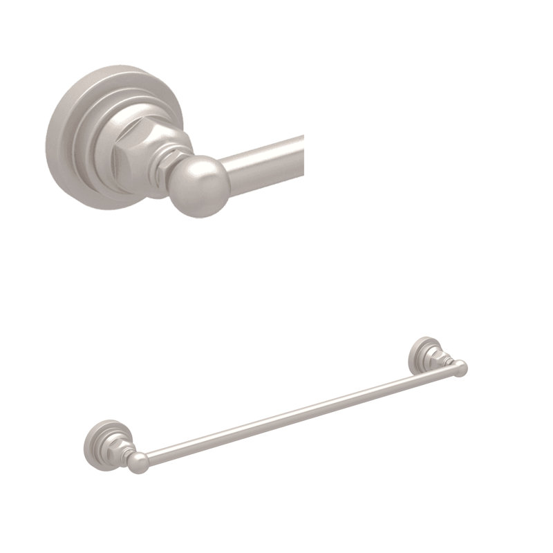 Country Bath 24" Towel Bar, Satin Nickel, 2.5" H x 26.5" L x 2.75" D