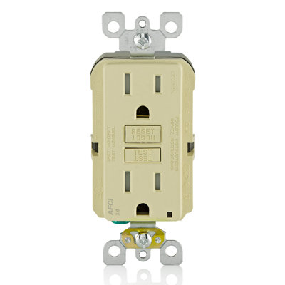 Leviton SmartlockPro 15 Amp 125 Volt Ivory AFCI Outlet 5-15R 1 Pack