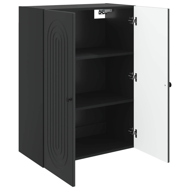 2 -Door Rectangle Accent Cabinet, Black