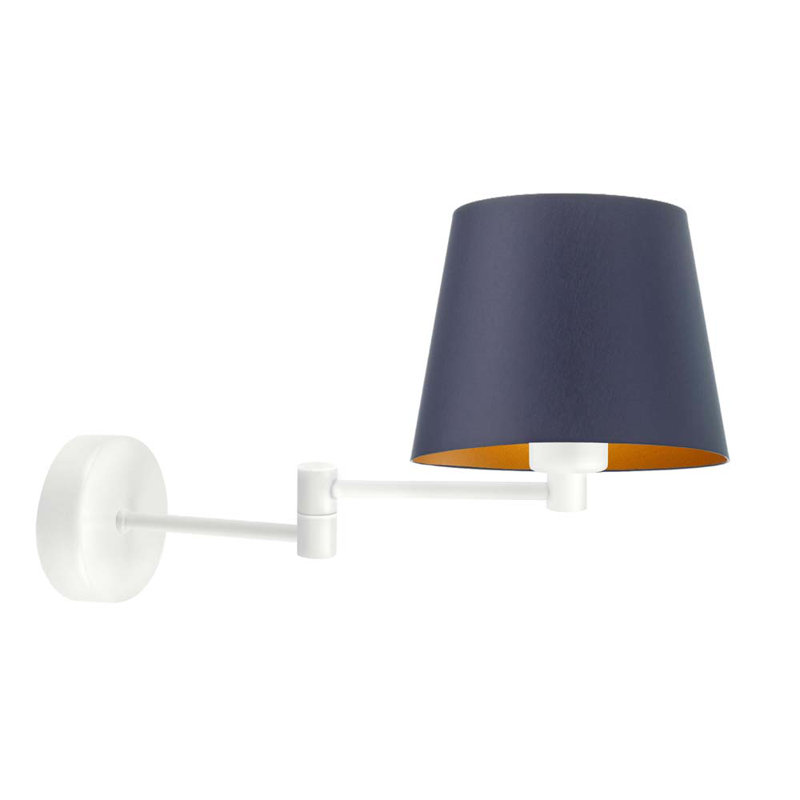 Surratt Steel Swing Arm Sconce, White, Navy