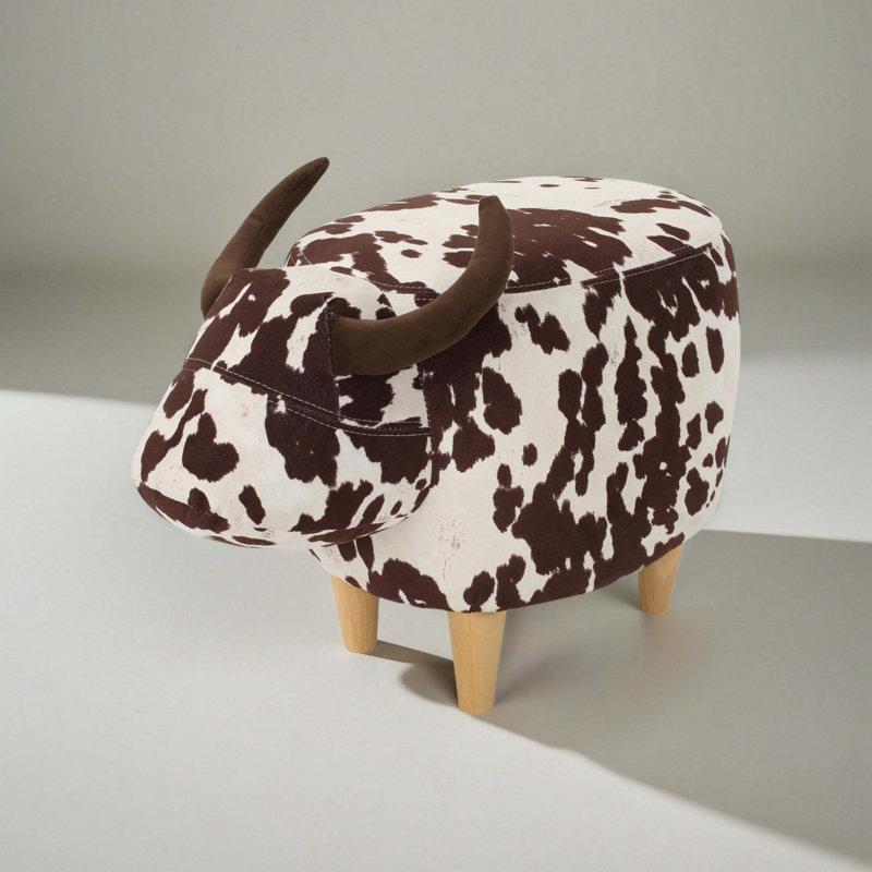 Animal Ottoman/Footstool, Cow-Shaped Ottoman, Modern Ottoman, Modern Accent Stool Home Decor, Suitable for Living Room, Bedroom, Porch, Garden, Backyard, Balcony