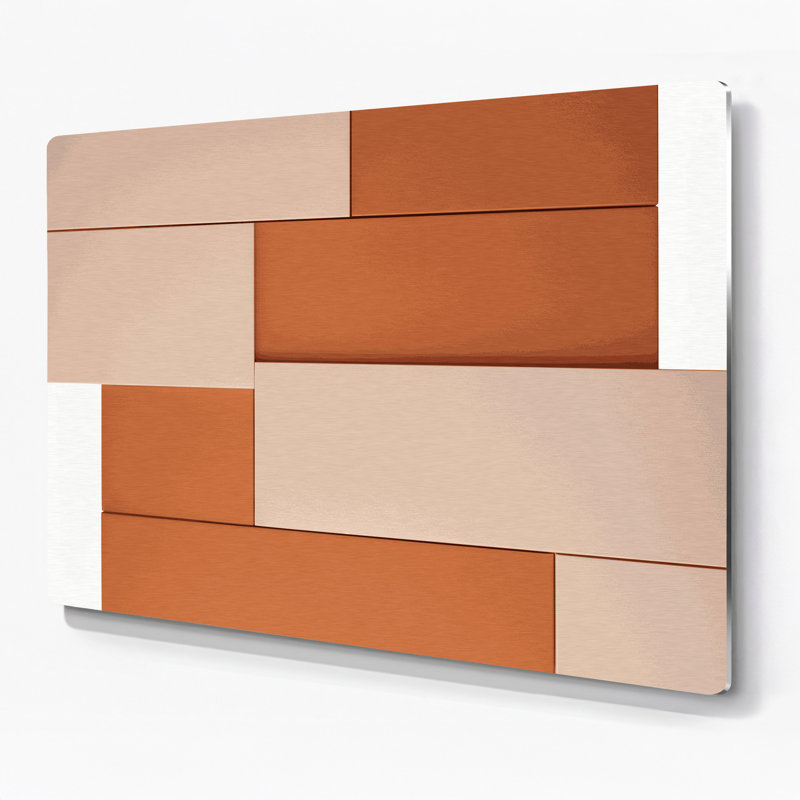 Minimalisme 32, art mural en métal beige, H 12 po x l 18 po