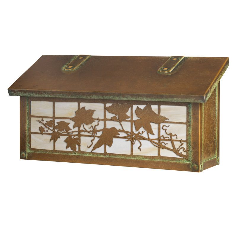 Boîte aux lettres murale ivy on grid, Blanc vaporeux, Vert nouveau