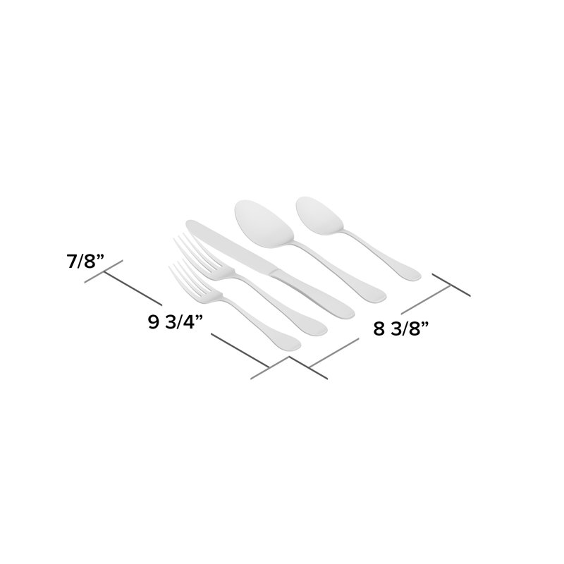 Coupole 40 Piece Stainless Steel Flatware Set, Service for 8
