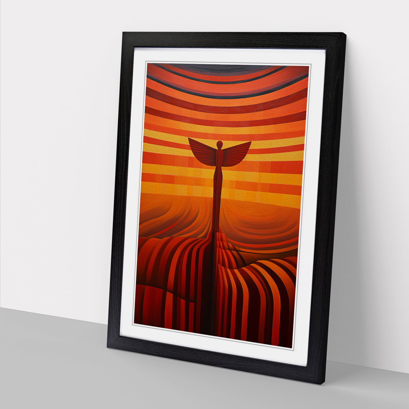 Single Picture Frame Print on Wood, 34cm H x 25cm W, Black Framed