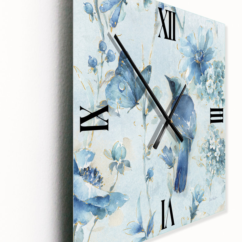 Indigold Watercolor Flower III - Horloge murale traditionnelle, Moyen