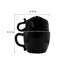Sleek Minimalist Black Ceramic Stackable Mug - Large 450ml Capacity, Microwave & Dishwasher Safe For Coffee/tea - Modern Home & Office Drinkware