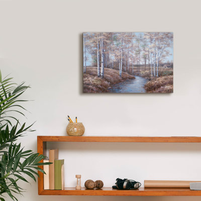 «Birch Creek» par Diane Romanello, art mural sur toile, 60 po x 40 po